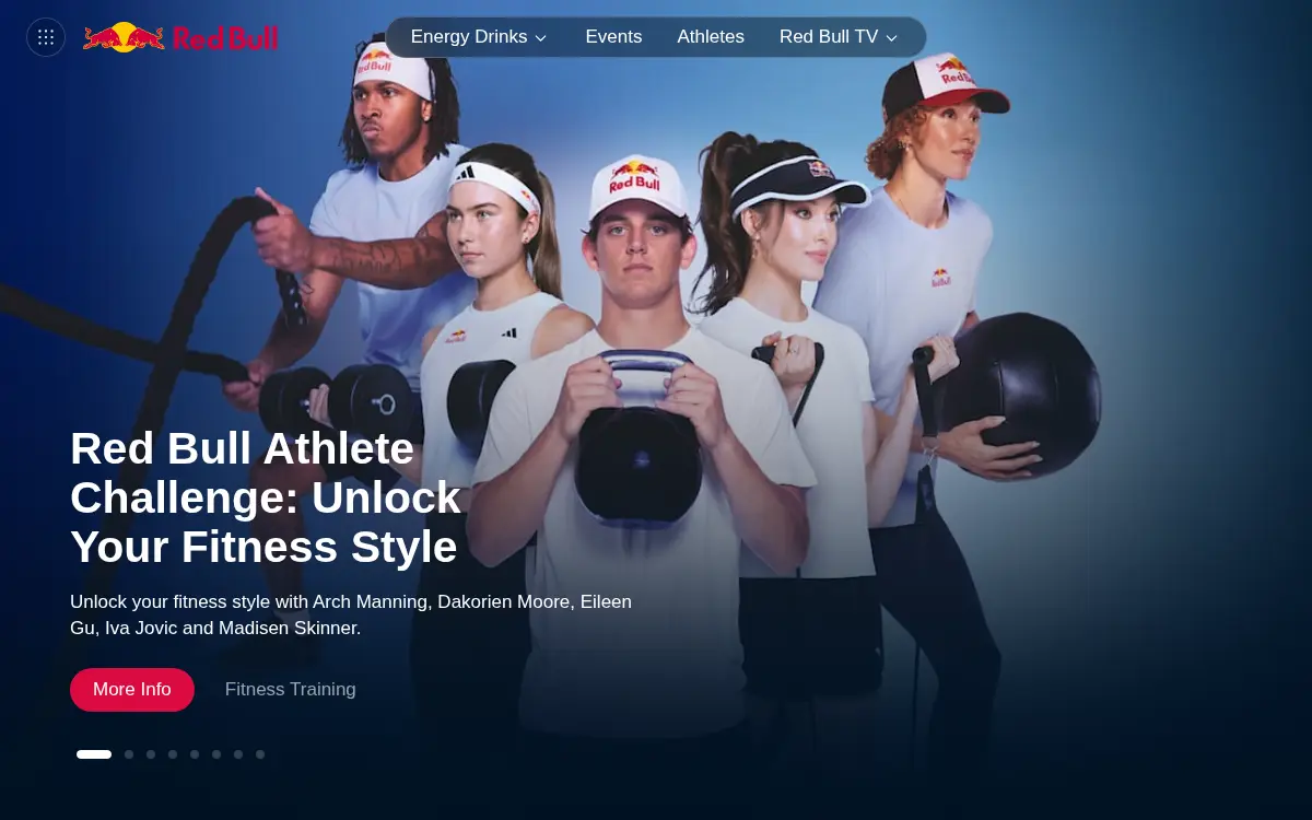 Homepage of Red Bull North America, INC
