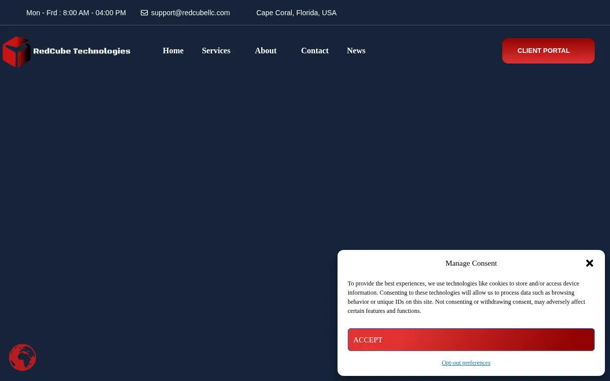 Homepage of Redcube Technologies LLC