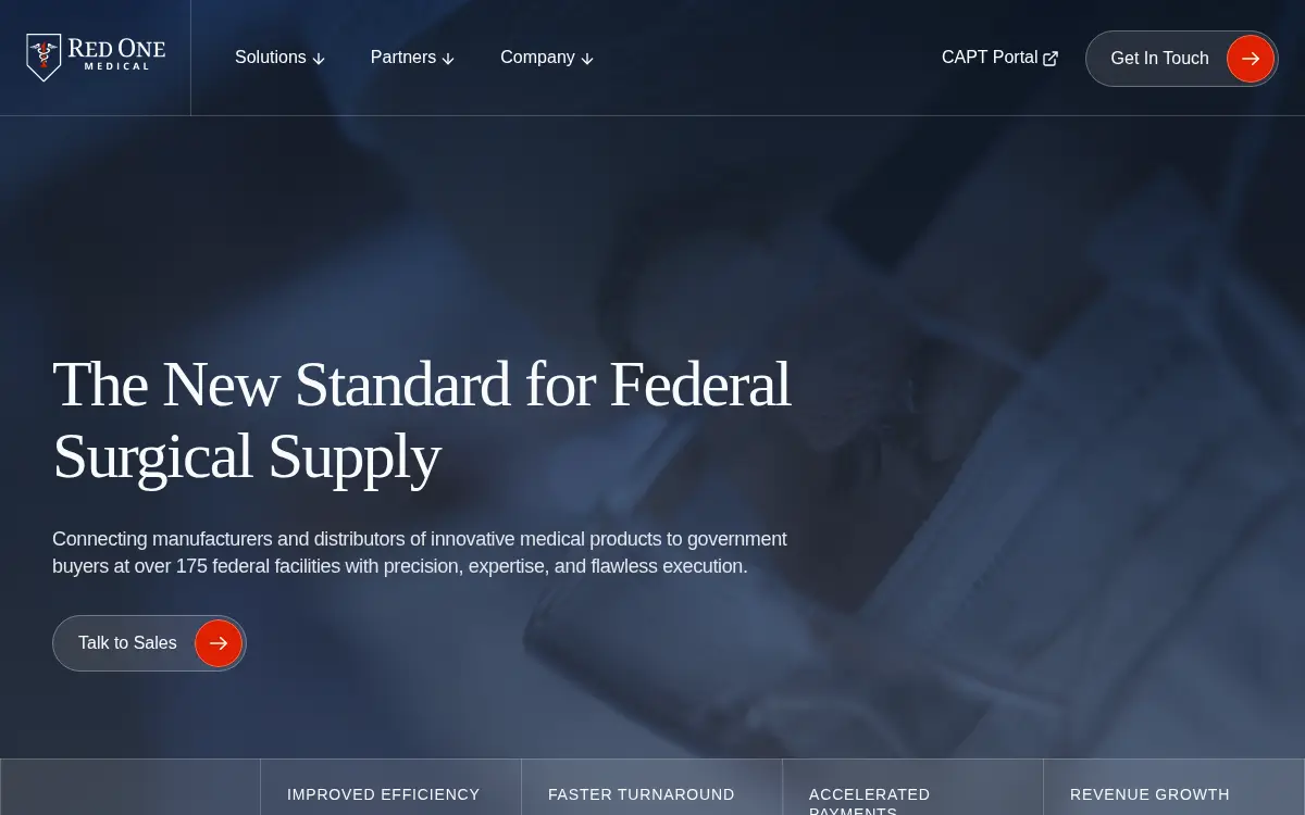 Homepage of Red One Medical Devices LLC
