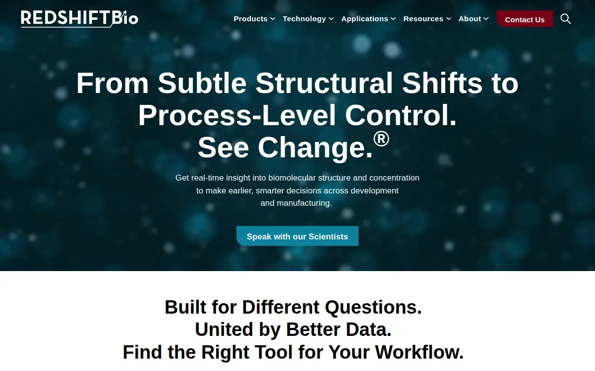 Homepage of Redshift Bioanalytics INC