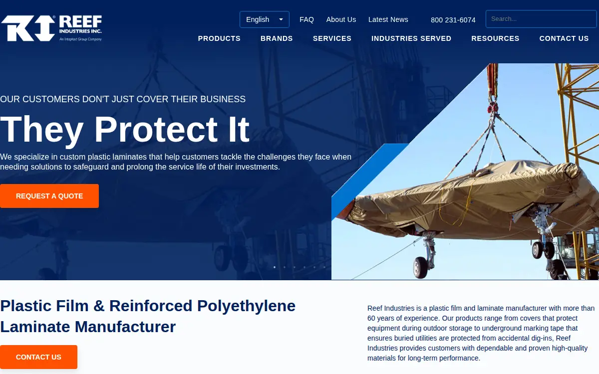 Homepage of Reef Industries, INC.