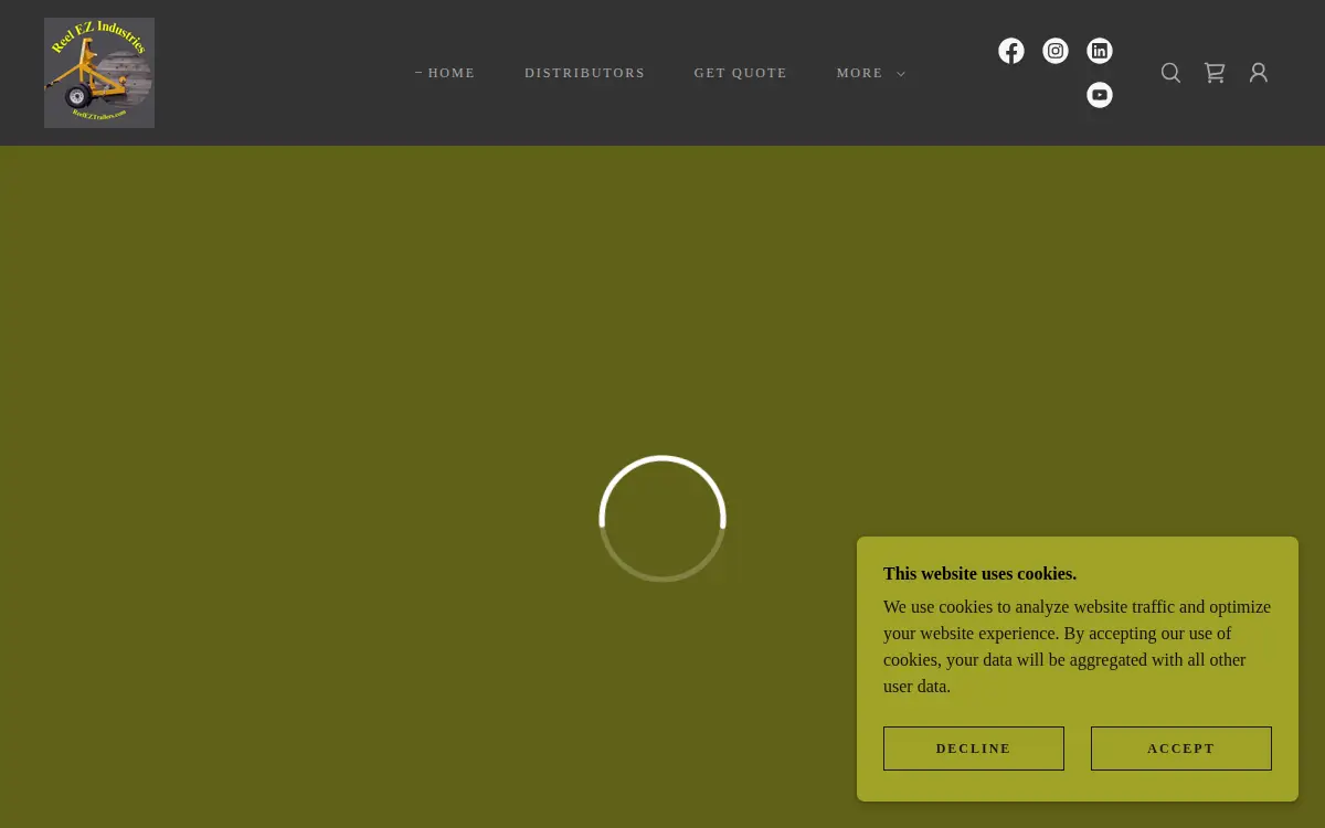Homepage of Reel Ez Industries LLC.