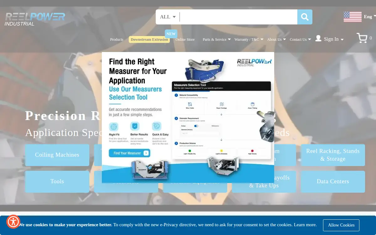 Homepage of Reel Power Industrial INC