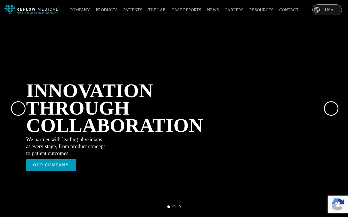 Homepage of Reflow Medical INC