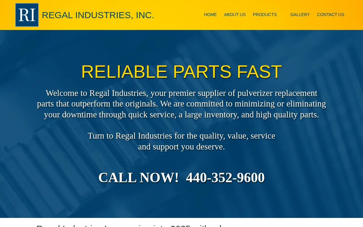 Homepage of Regal Industries INC