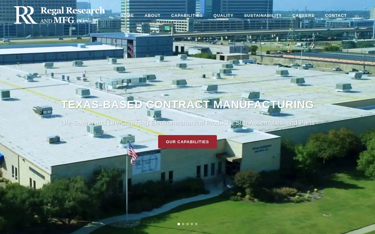 Homepage of Regal Research and Mfg. CO. LLC