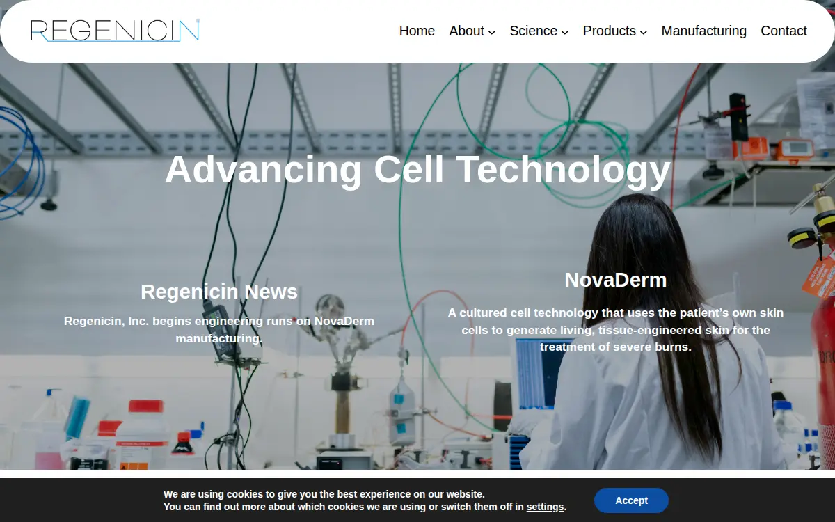 Homepage of Regenicin INC