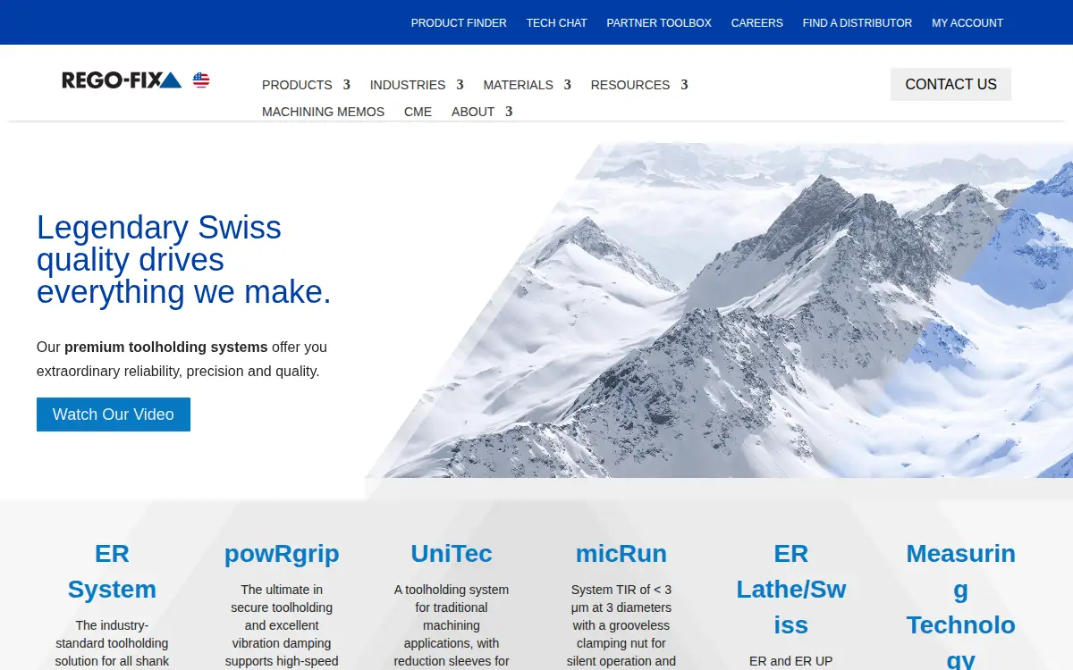 Homepage of Rego-fix Tool Corporation