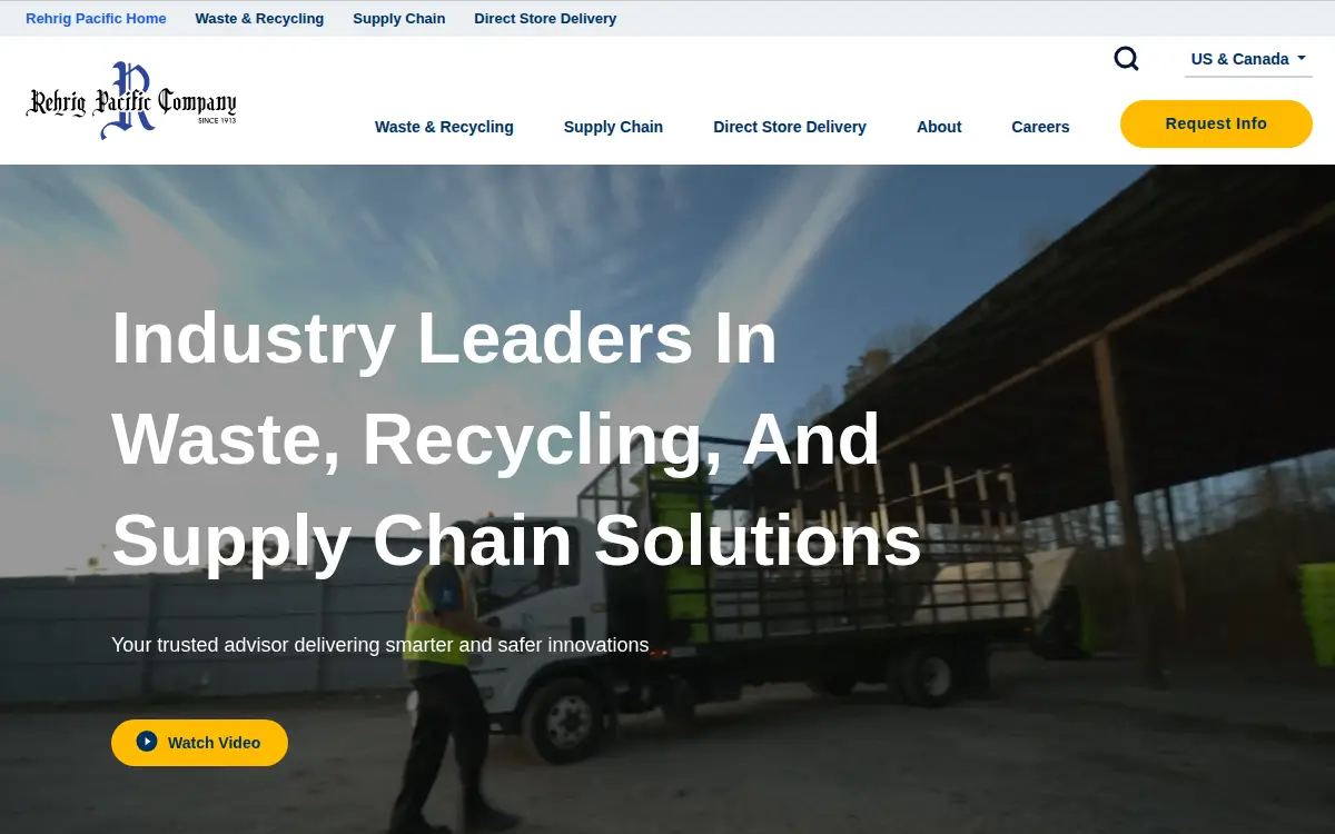 Homepage of Rehrig Pacific Company