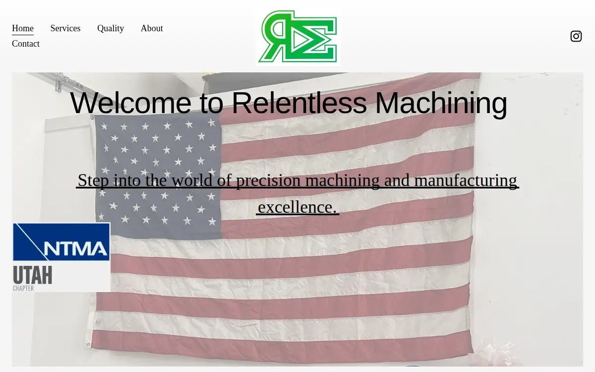 Homepage of Relentless Machining LLC