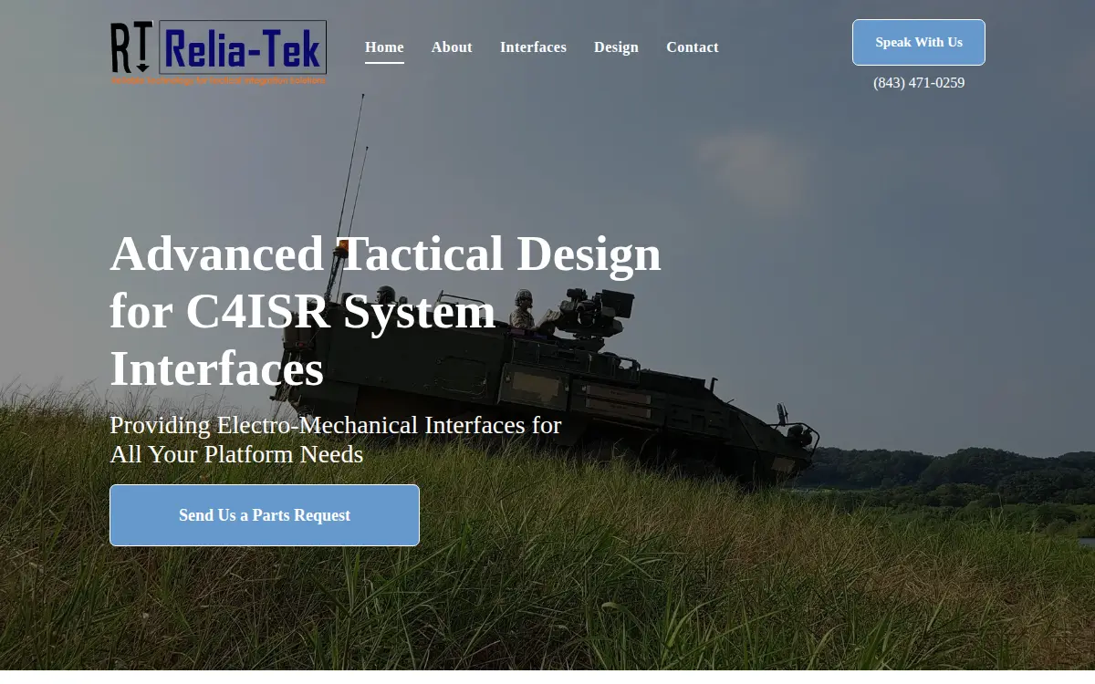 Homepage of Relia-tek, LLC