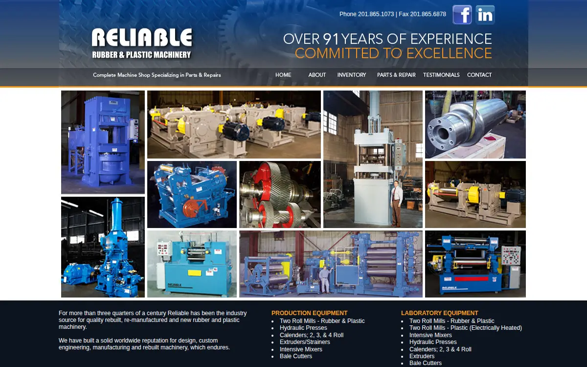 Homepage of Reliable Welding & Machine Works, INC.