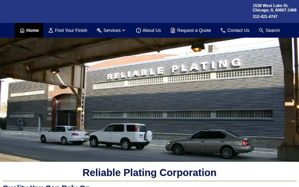 Homepage of Reliable Plating CORP