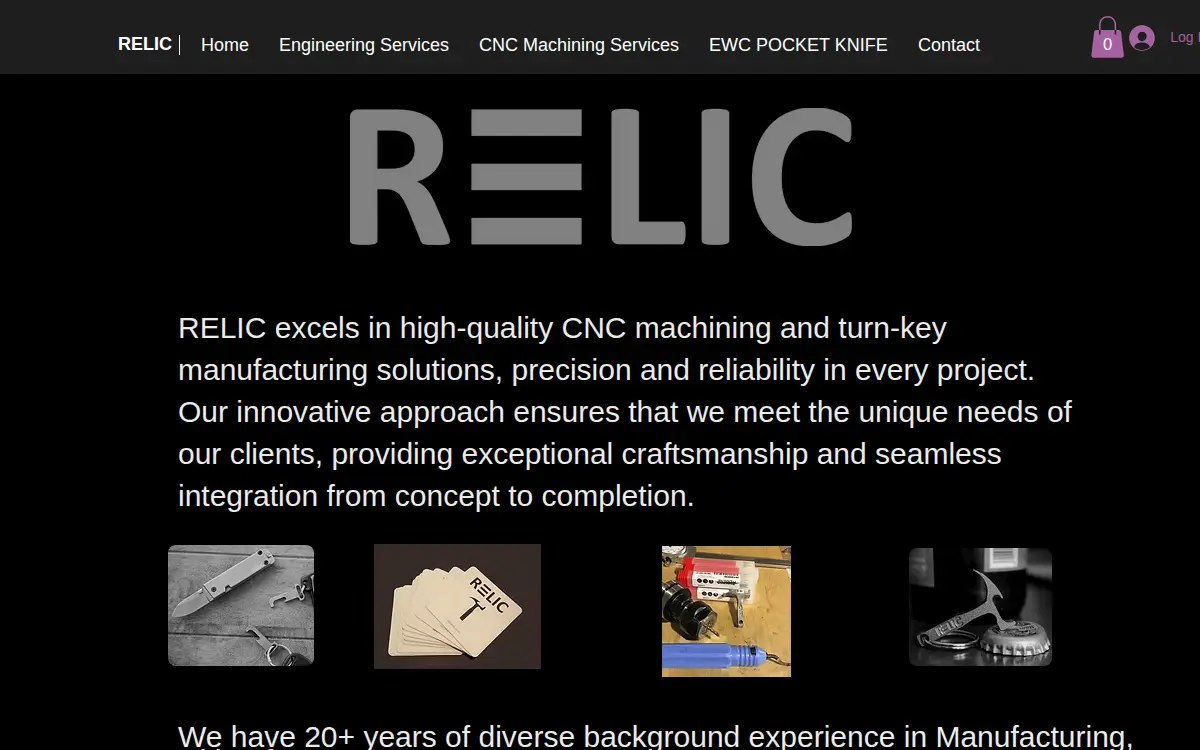 Homepage of Relic Edc LLC