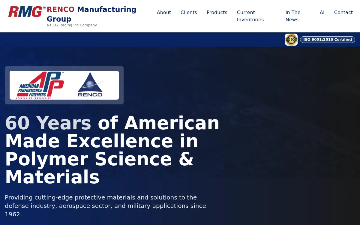 Homepage of American Performance Polymers LLC