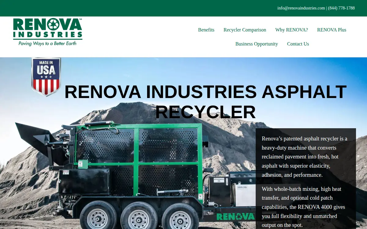 Homepage of Renova Industries LLC