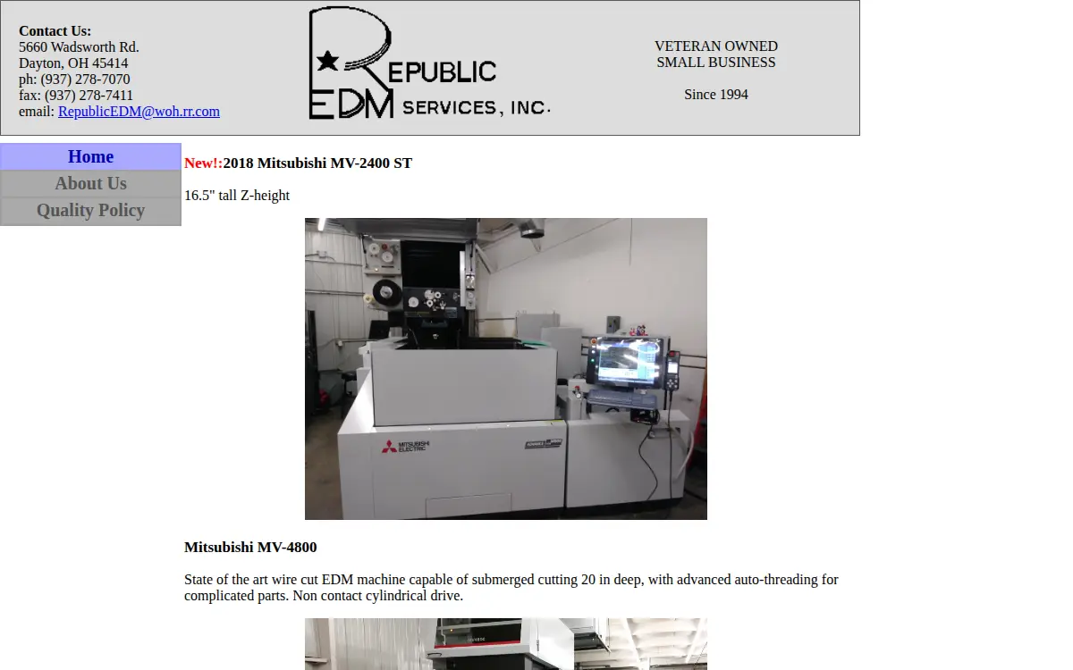 Homepage of Republic Edm Services INC