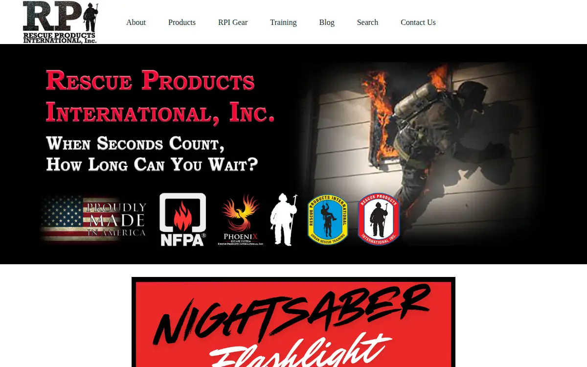 Homepage of Rescue Products International INC