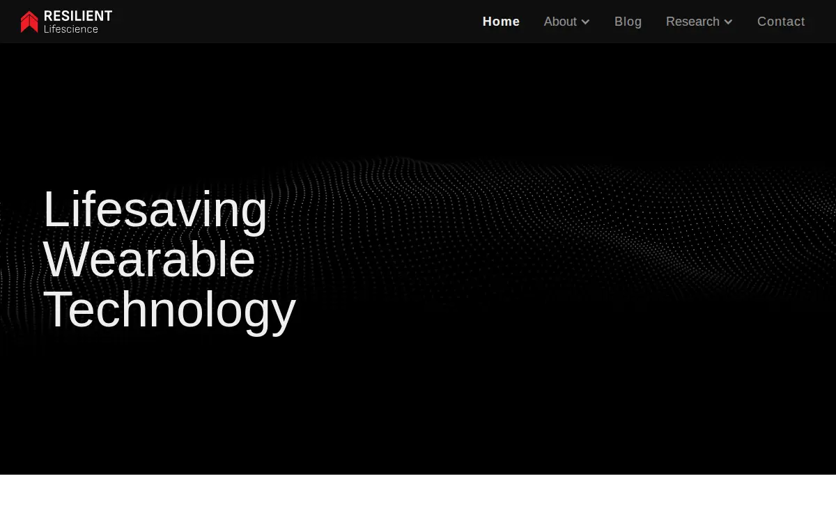 Homepage of Resilient Lifescience, INC
