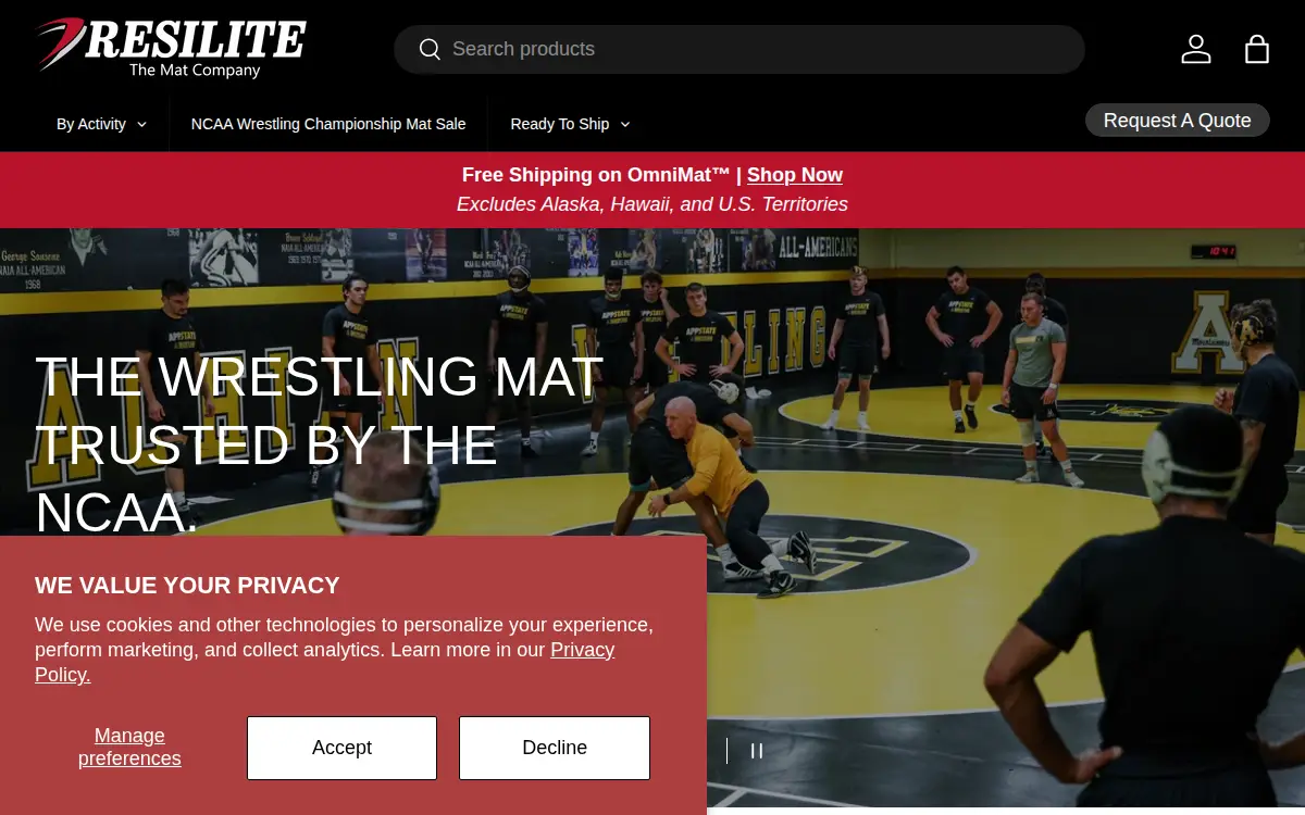 Homepage of Resilite Sports Products INC