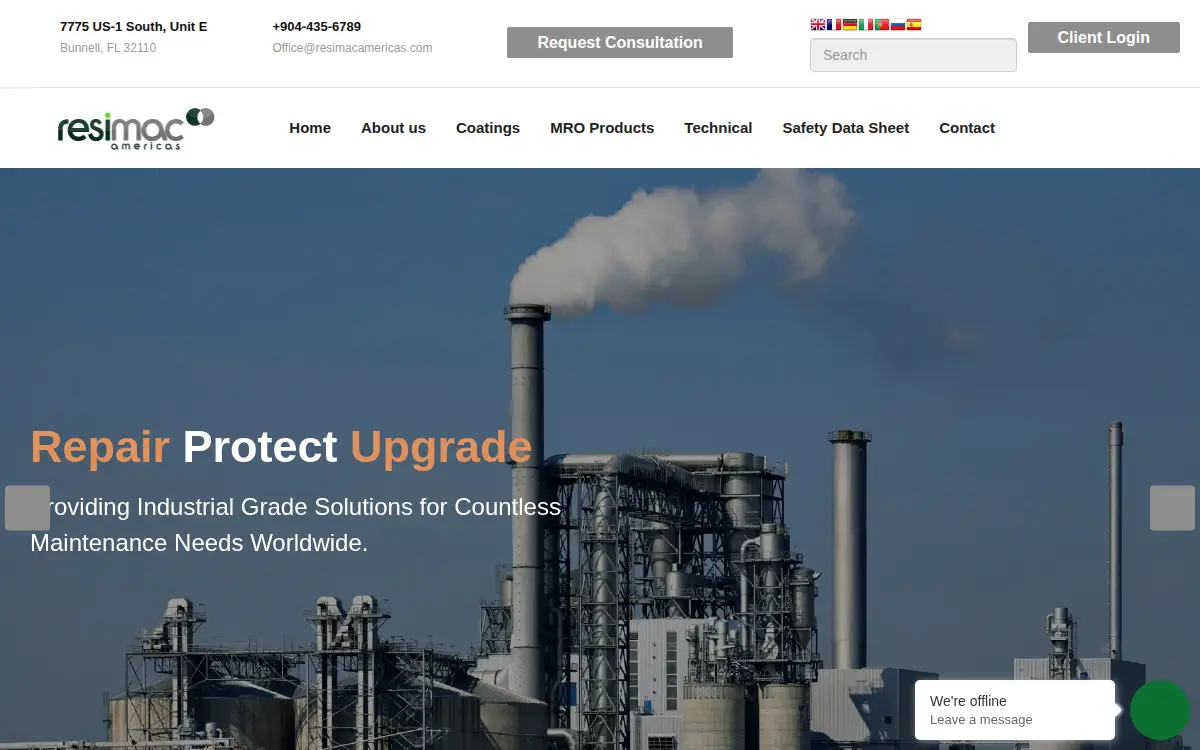 Homepage of Resimac Americas INC