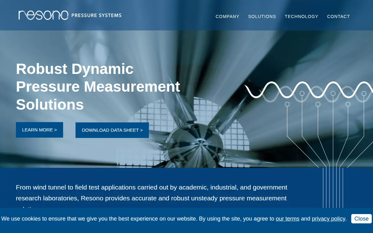 Homepage of Resono Pressure Systems, INC.