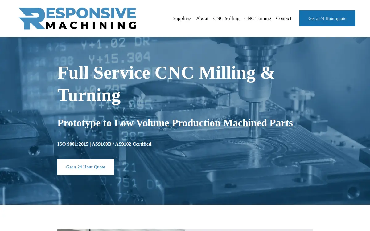 Homepage of Responsive Machining INC