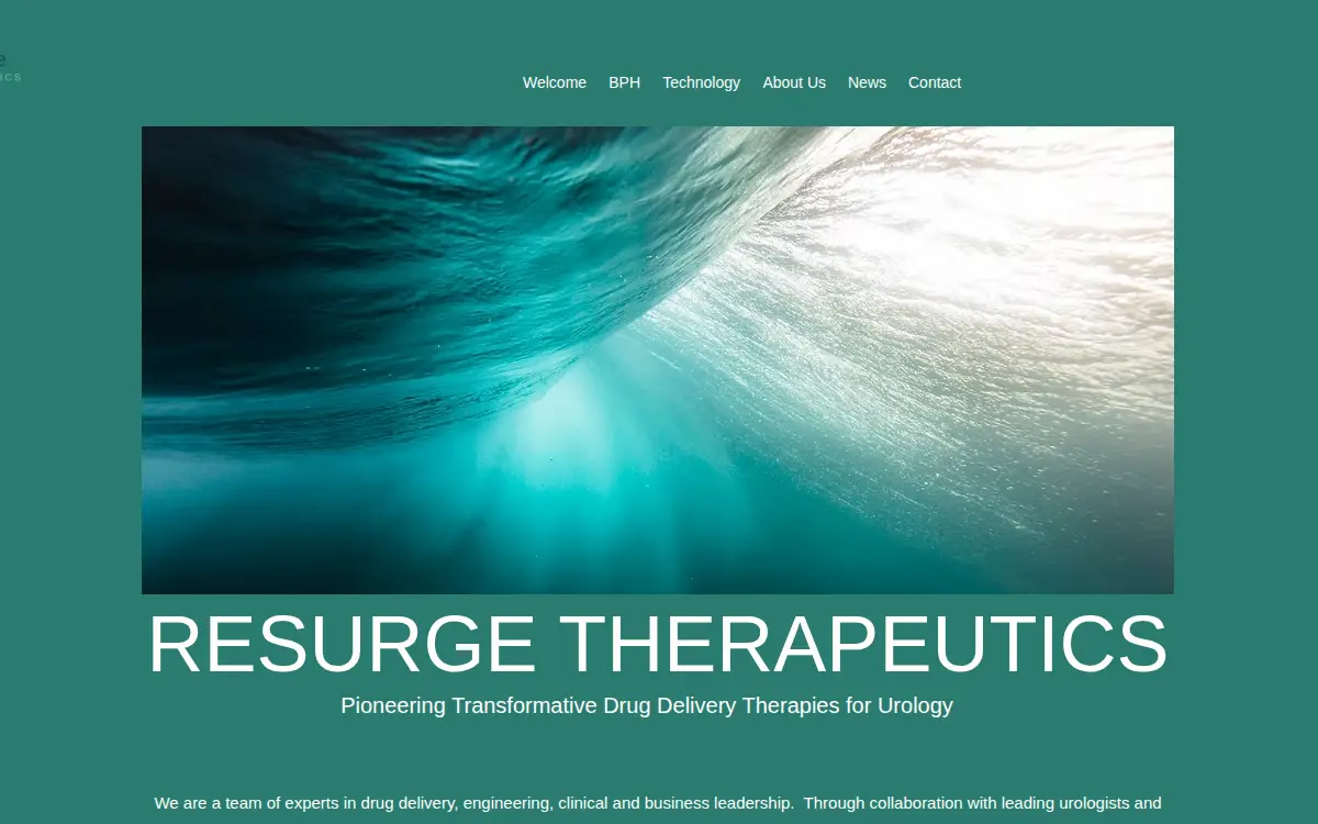 Homepage of Resurge Therapeutics INC.