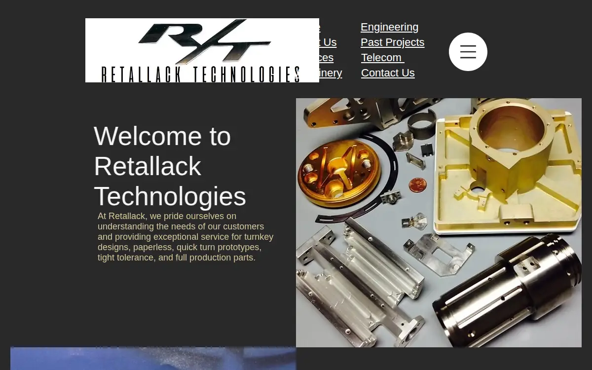 Homepage of Retallack Technologies, LLC