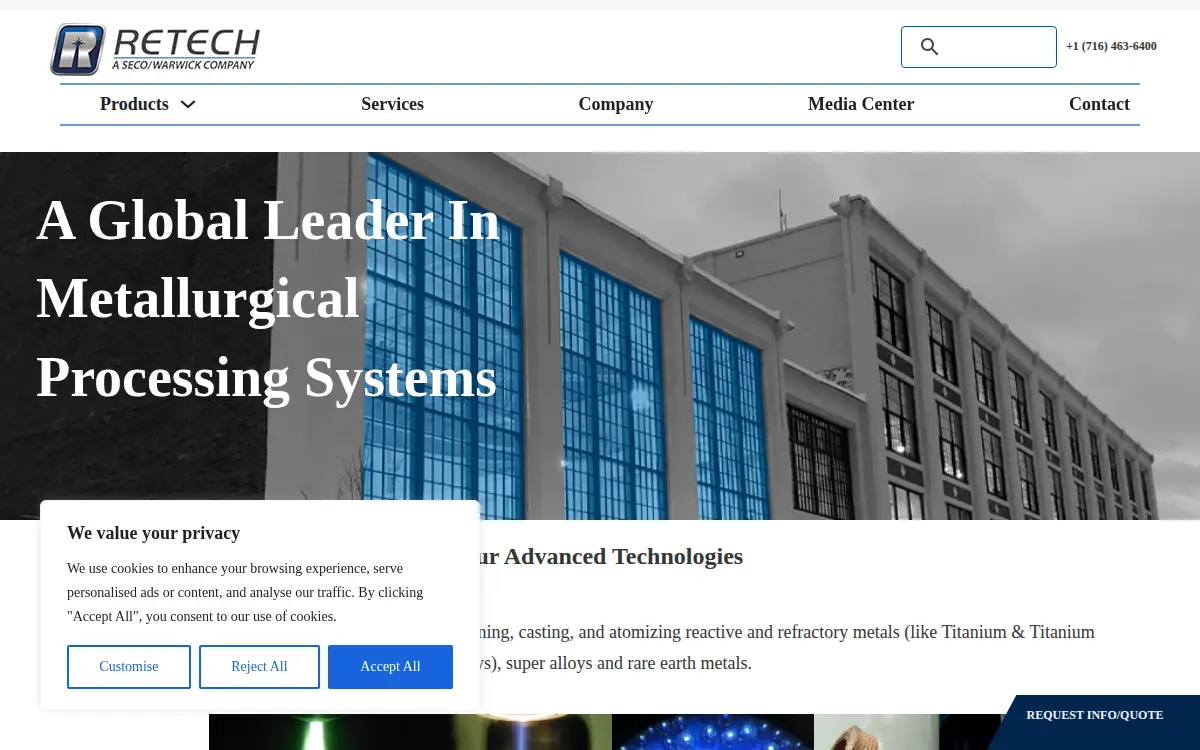 Homepage of Retech Systems LLC