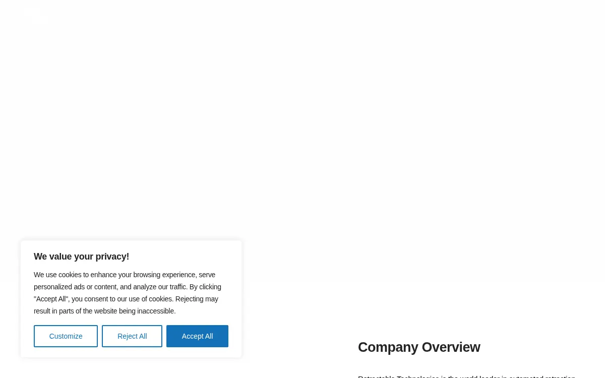 Homepage of Retractable Technologies INC