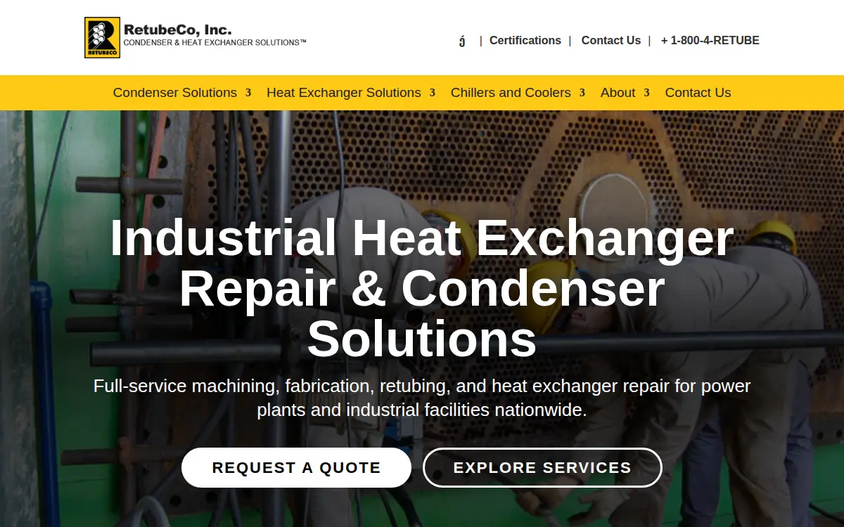 Homepage of Retubeco, INC.