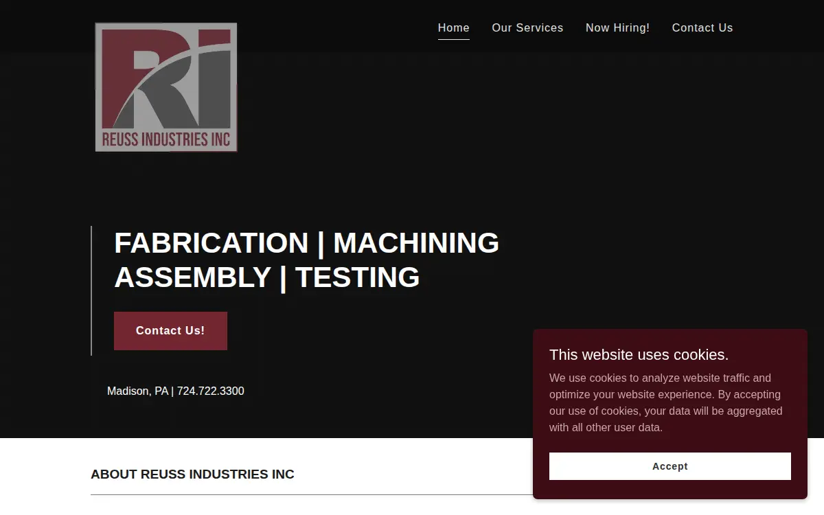 Homepage of Reuss Industries, INC
