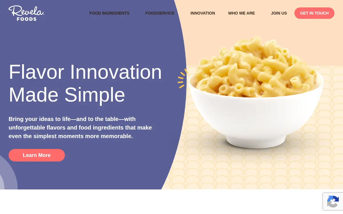 Homepage of Revela Foods LLC