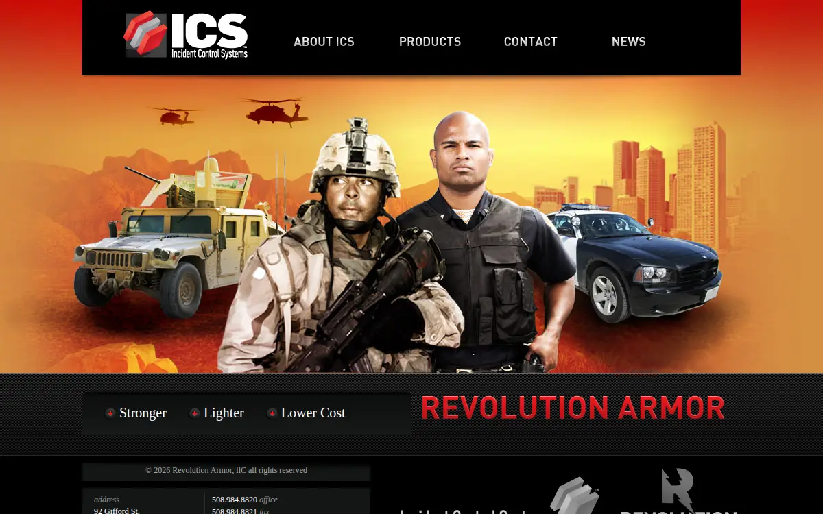 Homepage of Incident Control Systems, LLC