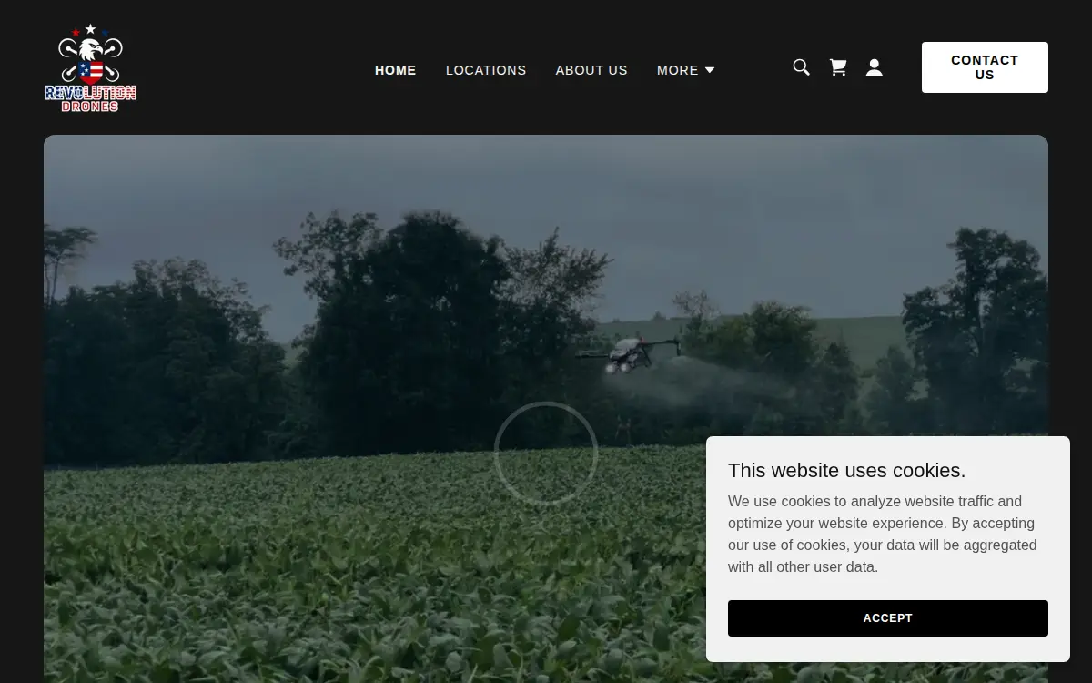 Homepage of Revolution Drones LLC