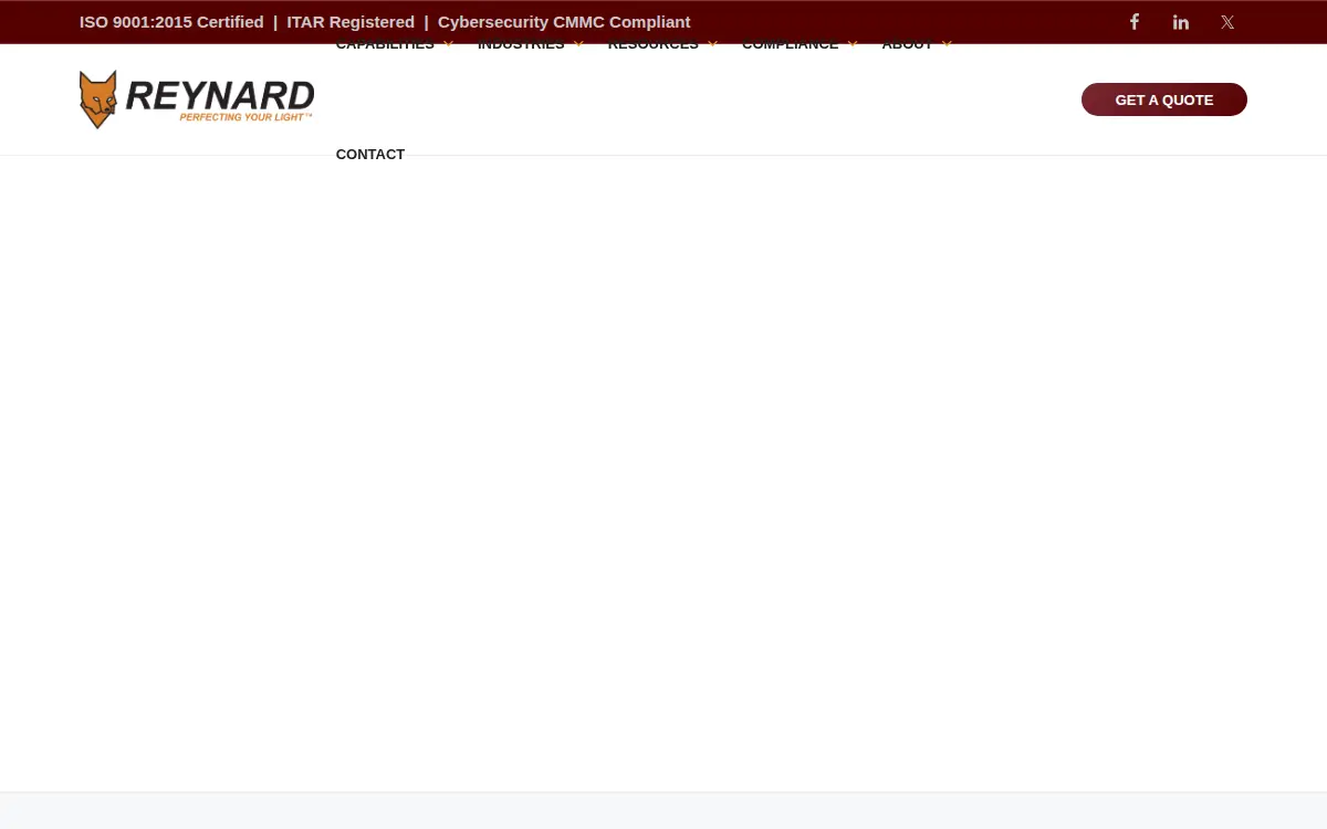 Homepage of Reynard Corporation