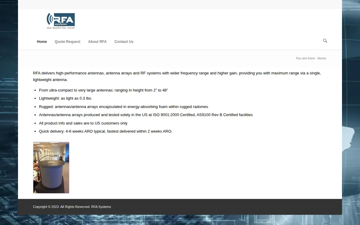 Homepage of Rfa Systems LLC