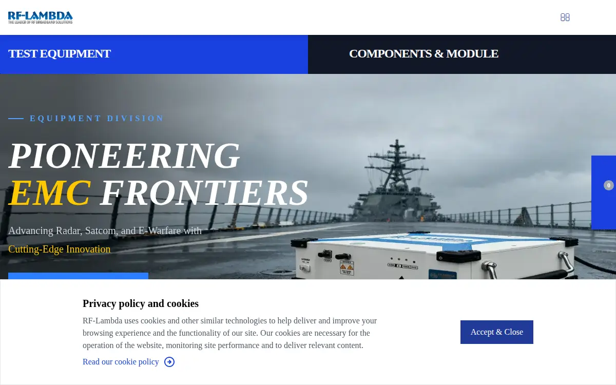 Homepage of Rf-lambda Usa, LLC