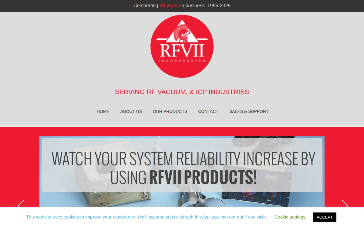 Homepage of Rf Vii, INC.