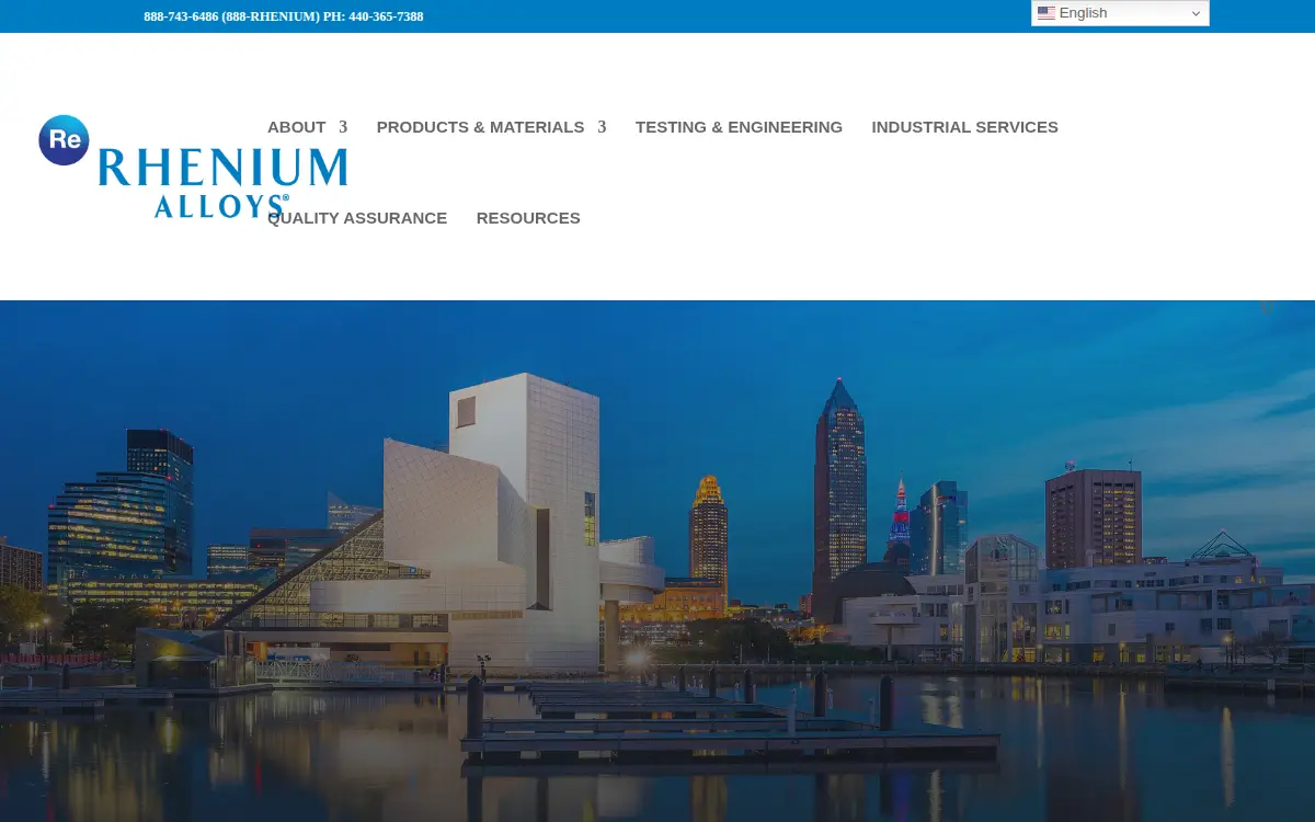 Homepage of Rhenium Alloys INC