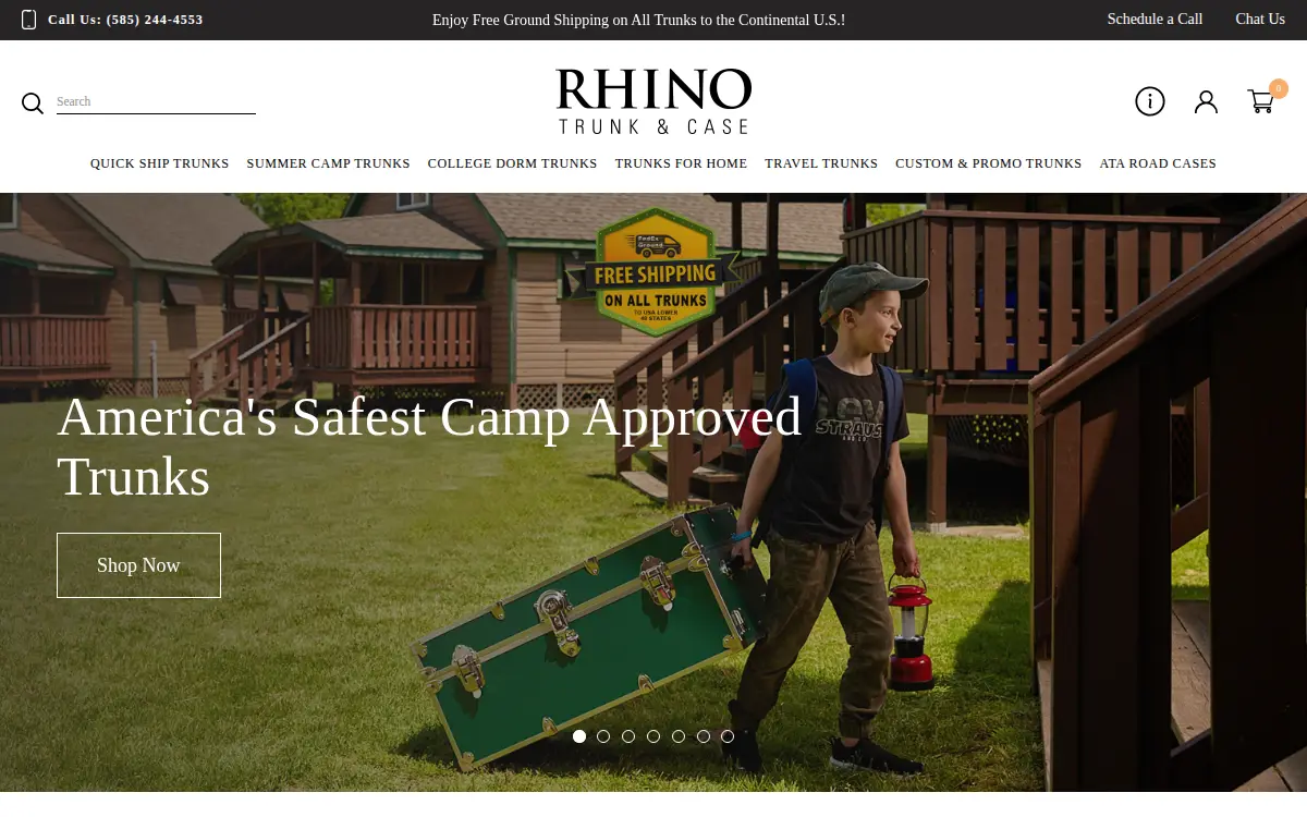 Homepage of Rhino Trunk & Case, INC.