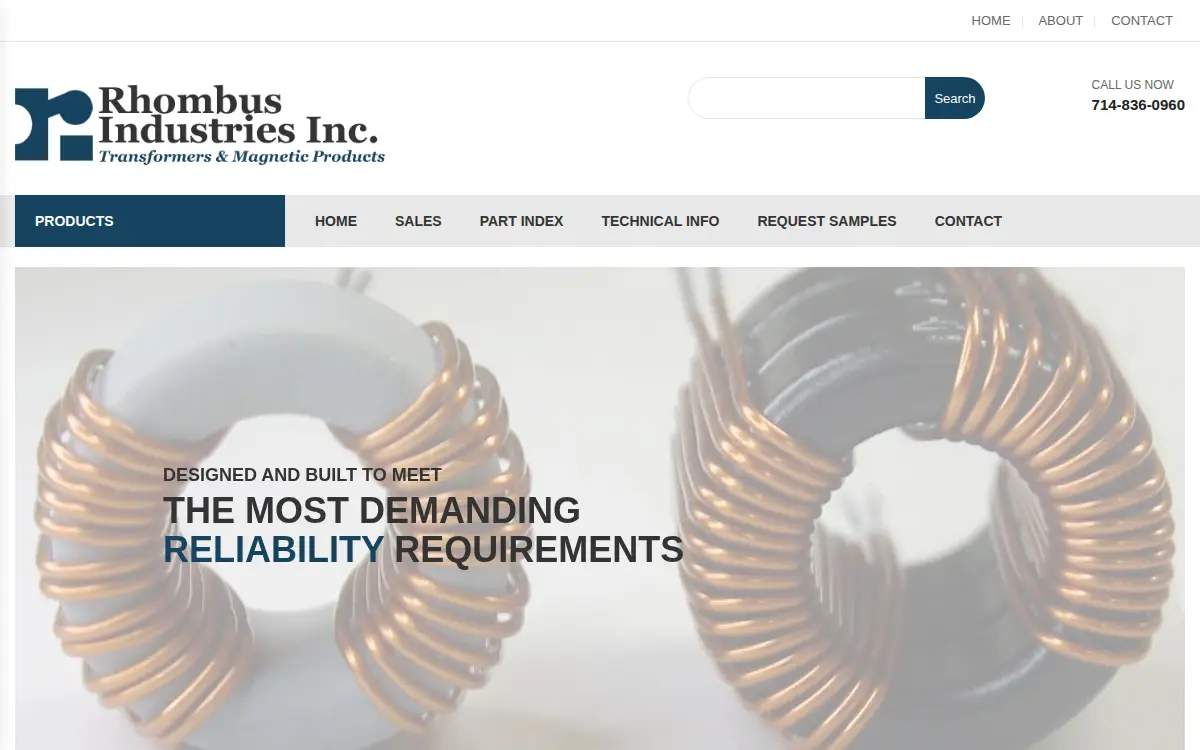 Homepage of Rhombus Industries INC.