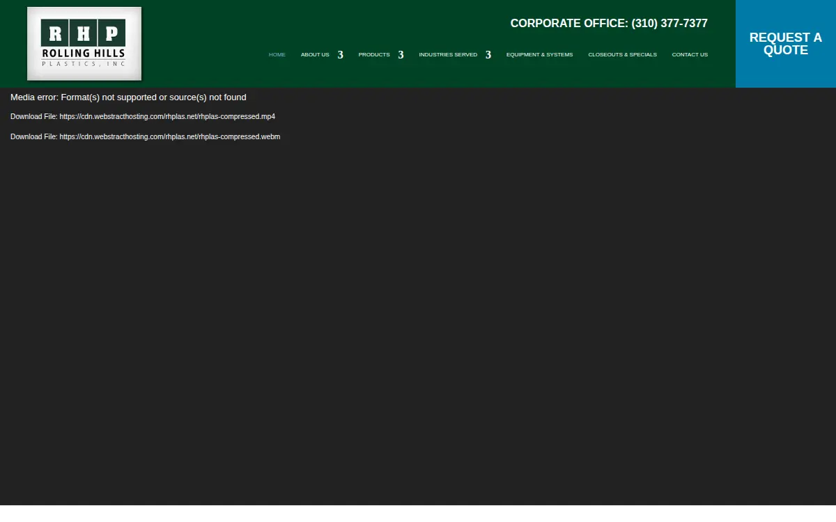 Homepage of Rolling Hills Plastics, INC.