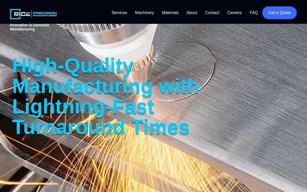Homepage of Rice Precision Manufacturing INC