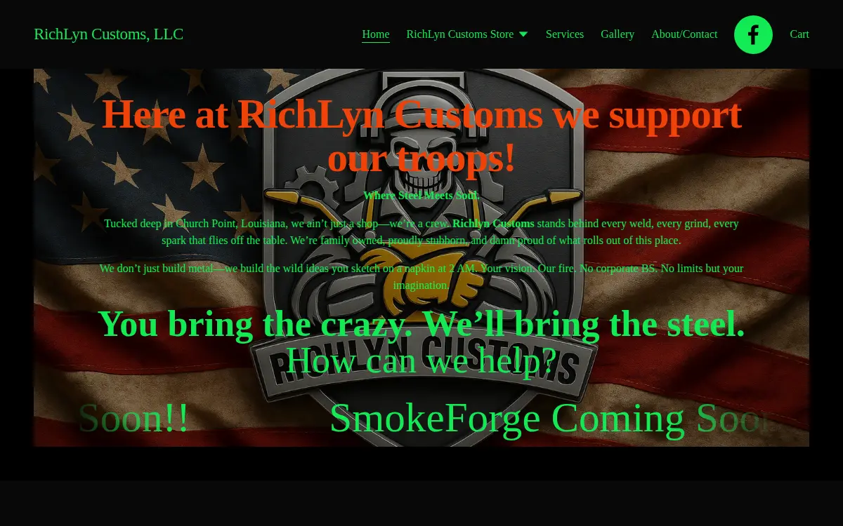Homepage of Richlyn Customs LLC