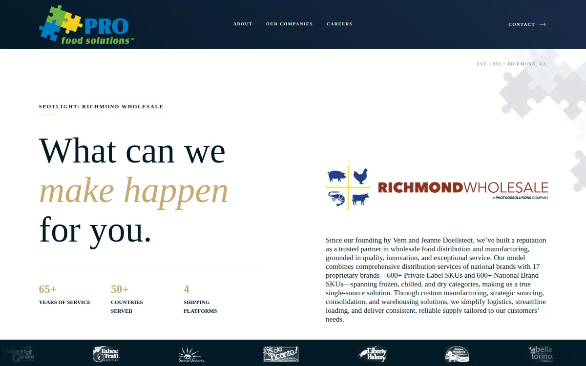 Homepage of Richmond Wholesale Meat, LLC