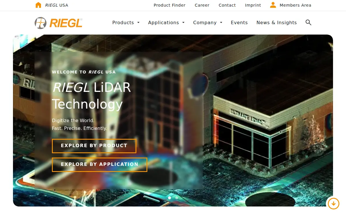 Homepage of Riegl Usa, INC.