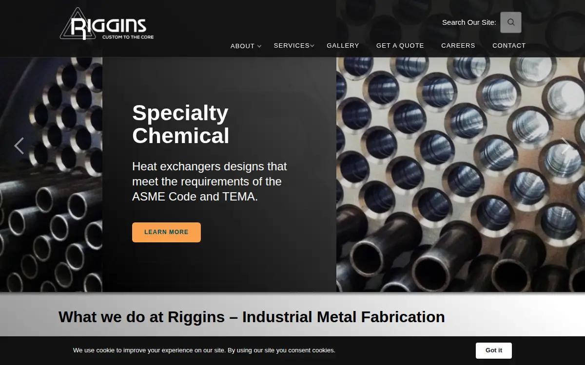 Homepage of Riggins Company, L.c.