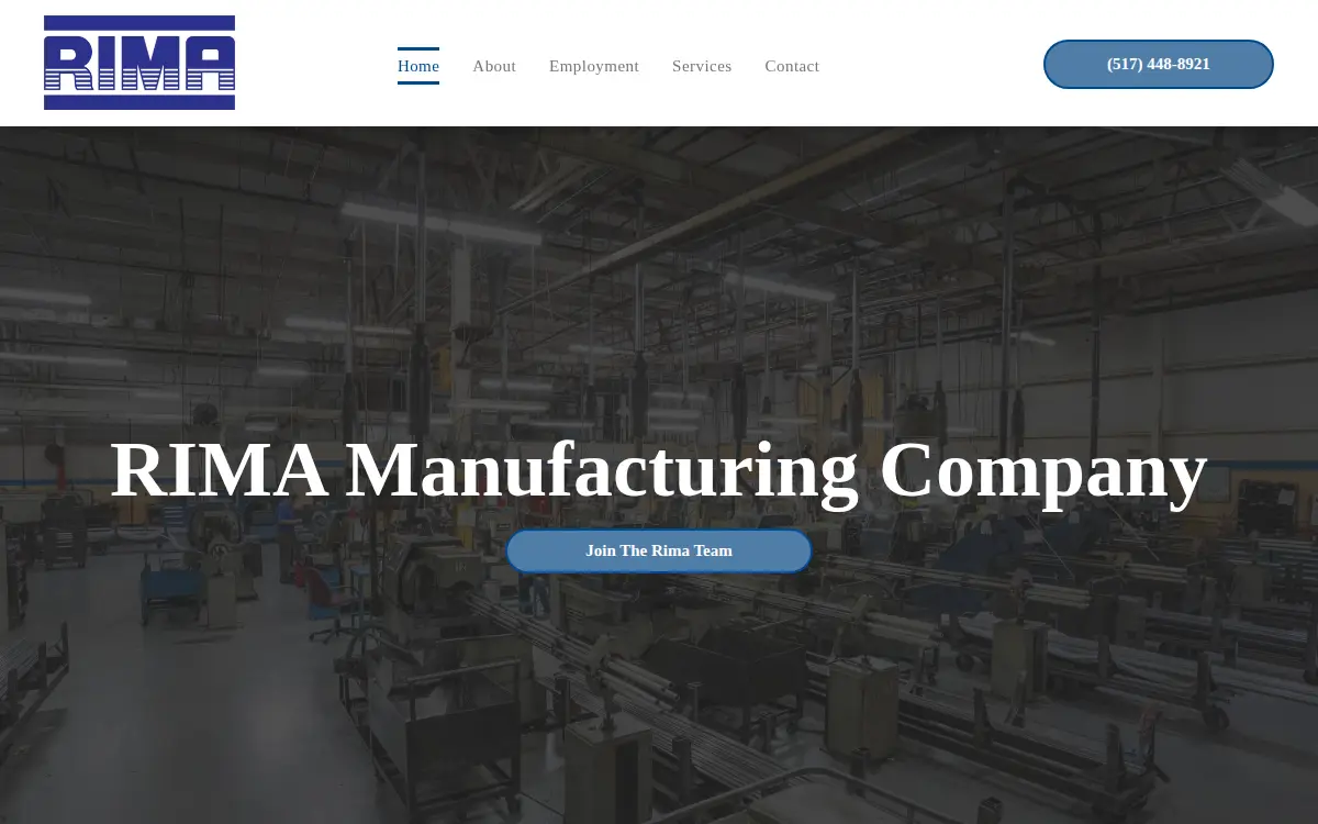 Homepage of Rima Manufacturing CO